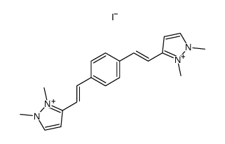 1,4-bis(1,2-dimethyl-3(5)-pyrazoliumvinyl)benzene diiodide Structure