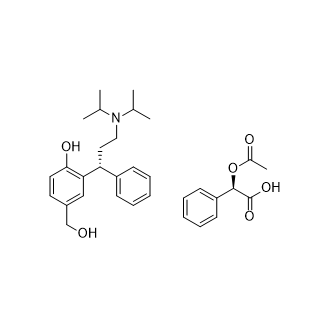 (R)-2-(3-(Diisopropylamino)-1-phenylpropyl)-4-(hydroxymethyl)phenol (R)-2-acetoxy-2-phenylacetate Structure