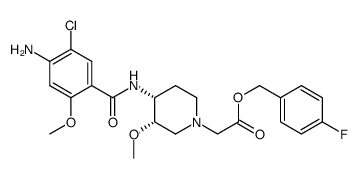 4-fluorobenzyl 2-((3S,4R)-4-(4-amino-5-chloro-2-methoxybenzamido)-3-methoxypiperidin-1-yl)acetate结构式