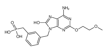 (3-(6-Amino-8-hydroxy-2-(2-methoxy-ethoxy)-purin-9-ylmethyl)-benzyl)-phosphonic acid Structure