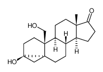 3β,19-Dihydroxy-17-oxo-3α,5α-cycloandrostan Structure