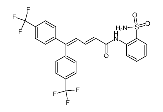 (E)-N-(2-Sulfamoylphenyl)-5,5-bis[4-(trifluoromethyl)phenyl]-2,4-pentadienamide结构式