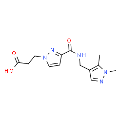 3-[3-(([(1,5-Dimethyl-1H-pyrazol-4-yl)methyl]amino)carbonyl)-1H-pyrazol-1-yl]propanoic acid结构式