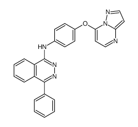 4-phenyl-N-(4-(pyrazolo[1,5-a]pyrimidin-7-yloxy)phenyl)phthalazin-1-amine结构式