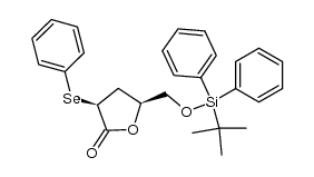 5-O-(tert-butyldiphenylsilyl)-3-deoxy-2-Se-phenyl-2-seleno-D-threo-pentonic acid γ-lactone结构式