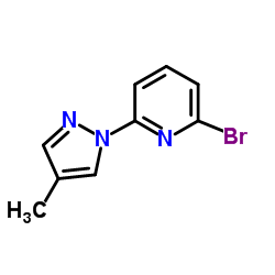 2-Bromo-6-(4-methyl-1H-pyrazol-1-yl)pyridine structure