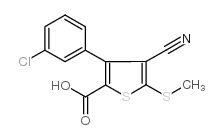 3-(3-chlorophenyl)-4-cyano-5-methylsulfanylthiophene-2-carboxylic acid Structure