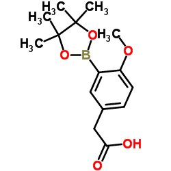 [4-Methoxy-3-(4,4,5,5-tetramethyl-1,3,2-dioxaborolan-2-yl)phenyl]acetic acid Structure