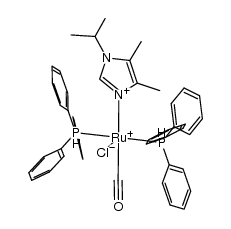 (3-isopropyl-4,5-dimethylimidazol-2-ylidene)ruthenium(II)(Cl)(H)(CO)(PPh3)2结构式