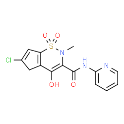 6-CHLORO-4-HYDROXY-2-METHYL-1,1-DIOXO-2,5-DIHYDRO-1H-1L6-CYCLOPENTA[E][1,2]THIAZINE-3-CARBOXYLICACIDPYRIDIN-2-YLAMIDE结构式