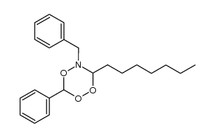 trans-Dihydro-3-phenyl-5-(phenylmethyl)-6-heptyl-1,2,4,5-trioxazine结构式