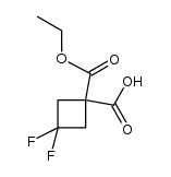 1-(ethoxycarbonyl)-3,3-difluorocyclobutanecarboxylic acid结构式