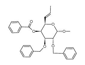 methyl (E)-4-O-benzoyl-2,3-di-O-benzyl-6,7,8-trideoxy-α-D-galacto-oct-6-enoside结构式