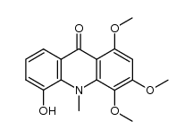 5-hydroxy-1,3,4-trimethoxy-10-methyl-9(10H)-acridone Structure