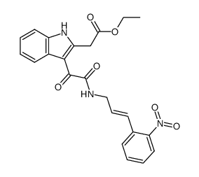 ethyl (E)-2-(3-(2-((3-(2-nitrophenyl)allyl)amino)-2-oxoacetyl)-1H-indol-2-yl)acetate Structure