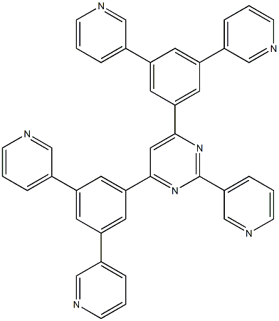 4,6-双(3,5-二(吡啶-3-基)苯基)-2-(吡啶-3-基)嘧啶结构式
