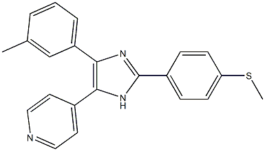 4-[2-(4-Methylsulfanyl-phenyl)-5-m-tolyl-3H-imidazol-4-yl]-pyridine Structure