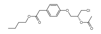 (R)-1-[p-[(butoxycarbonyl)methyl]phenoxy]-2-acetoxy-3-chloropropanol结构式