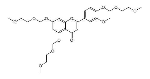 3'-methoxy-4',5,7-tri[(2-methoxyethoxy)methoxy]flavone结构式