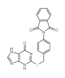 1H-Isoindole-1,3(2H)-dione,2-[4-[[(6,9-dihydro-6-oxo-1H-purin-2-yl)thio]methyl]phenyl]- Structure