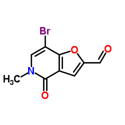 7-Bromo-5-methyl-4-oxo-4,5-dihydrofuro[3,2-c]pyridine-2-carbaldehyde结构式