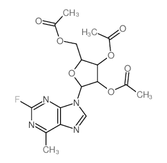 9H-Purine,2-fluoro-6-methyl-9-(2,3,5-tri-O-acetyl-b-D-ribofuranosyl)-结构式