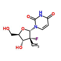 1-(2-Deoxy-2-fluoro-2-methyl-α-D-ribofuranosyl)-2,4(1H,3H)-pyrimidinedione Structure