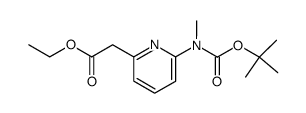 ethyl 2-{6-[(tert-butoxy)-N-methylcarbonylamino]-2-pyridyl}acetate结构式