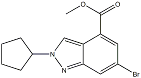 Methyl 6-broMo-2-cyclopentyl-2H-indazole-4-carboxylate结构式