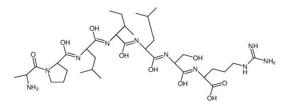 (2S)-2-[[(2S)-2-[[(2S)-2-[[(2S,3S)-2-[[(2S)-2-[[(2S)-1-[(2S)-2-aminopropanoyl]pyrrolidine-2-carbonyl]amino]-4-methylpentanoyl]amino]-3-methylpentanoyl]amino]-4-methylpentanoyl]amino]-3-hydroxypropanoyl]amino]-5-(diaminomethylideneamino)pentanoic acid结构式