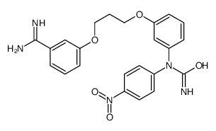 1-[3-[3-(3-carbamimidoylphenoxy)propoxy]phenyl]-1-(4-nitrophenyl)urea结构式