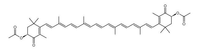 β,​β-​Carotene-​4,​4'-​dione, 3,​3'-​bis(acetyloxy)​-​, (3S,​3'S)​ Structure