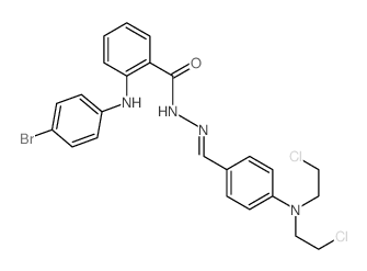 Benzoic acid,2-[(4-bromophenyl)amino]-,2-[[4-[bis(2-chloroethyl)amino]phenyl]methylene]hydrazide structure