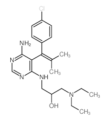 2-Propanol,1-[[6-amino-5-[1-(4-chlorophenyl)-2-methyl-1-propen-1-yl]-4-pyrimidinyl]amino]-3-(diethylamino)-结构式