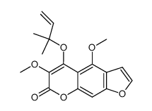5-[(1,1-Dimethyl-2-propenyl)oxy]-4,6-dimethoxy-7H-furo[3,2-g][1]benzopyran-7-one结构式
