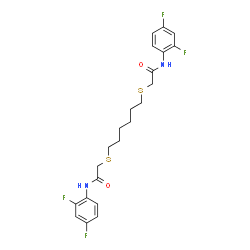 2-[(6-([2-(2,4-DIFLUOROANILINO)-2-OXOETHYL]SULFANYL)HEXYL)SULFANYL]-N-(2,4-DIFLUOROPHENYL)ACETAMIDE Structure