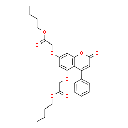 butyl 2-[5-(2-butoxy-2-oxoethoxy)-2-oxo-4-phenylchromen-7-yl]oxyacetate结构式