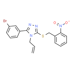 4-allyl-3-(3-bromophenyl)-5-({2-nitrobenzyl}sulfanyl)-4H-1,2,4-triazole structure