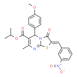isopropyl 2-{3-nitrobenzylidene}-5-(4-methoxyphenyl)-7-methyl-3-oxo-2,3-dihydro-5H-[1,3]thiazolo[3,2-a]pyrimidine-6-carboxylate Structure