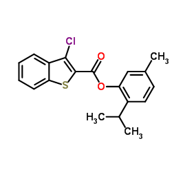 2-Isopropyl-5-methylphenyl 3-chloro-1-benzothiophene-2-carboxylate结构式