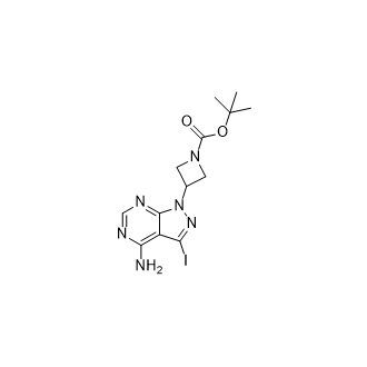 tert-Butyl 3-(4-amino-3-iodo-1H-pyrazolo[3,4-d]pyrimidin-1-yl)azetane-1-carboxylate Structure