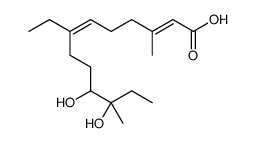 7-ethyl-10,11-dihydroxy-3,11-dimethyltrideca-2,6-dienoic acid结构式