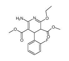 6-amino-2-ethoxy-4-(2-fluoro-phenyl)-3,4-dihydro-pyridine-3,5-dicarboxylic acid dimethyl ester结构式