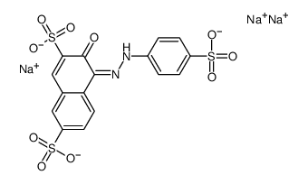 trisodium 3-hydroxy-4-[(4-sulphonatophenyl)azo]naphthalene-2,7-disulphonate Structure