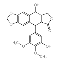 5-hydroxy-9-(3-hydroxy-4,5-dimethoxyphenyl)-5a,6,8a,9-tetrahydro-5H-[2]benzofuro[5,6-f][1,3]benzodioxol-8-one Structure