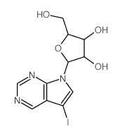 7H-Pyrrolo[2,3-d]pyrimidine,5-iodo-7-b-D-ribofuranosyl- Structure