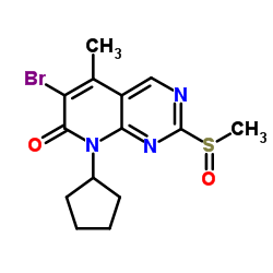 6-溴-8-环戊基-2-甲基亚磺酰基-5-甲基-8H-吡啶并[2,3-d]嘧啶-7-酮结构式