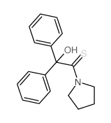 2-hydroxy-2,2-diphenyl-1-pyrrolidin-1-yl-ethanethione结构式