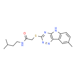 Acetamide, N-(3-methylbutyl)-2-[(8-methyl-2H-1,2,4-triazino[5,6-b]indol-3-yl)thio]- (9CI) Structure