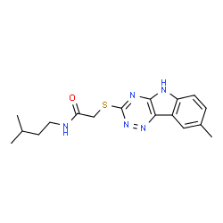 Acetamide, N-(3-methylbutyl)-2-[(8-methyl-2H-1,2,4-triazino[5,6-b]indol-3-yl)thio]- (9CI)结构式